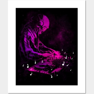 80s Vintage Astronaut DJ - Space Music Posters and Art